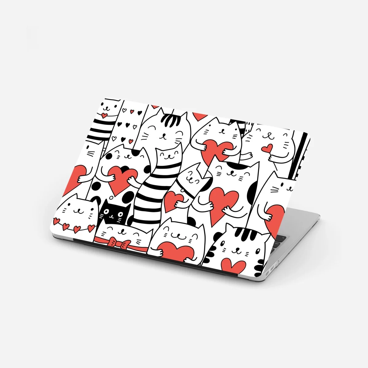 Laptop-Aufkleber süße katzen mit herzen muster – Wallnifity® Laptop-Aufkleber süße katzen mit herzen muster – Wallnifity®