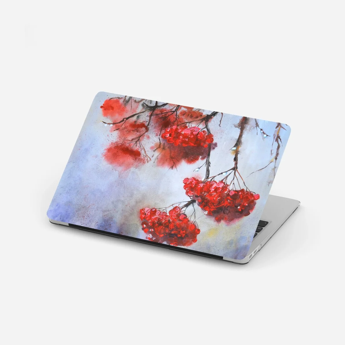 Laptop-Aufkleber aquarell rote beeren an zweigen – Wallnifity® Laptop-Aufkleber aquarell rote beeren an zweigen – Wallnifity®