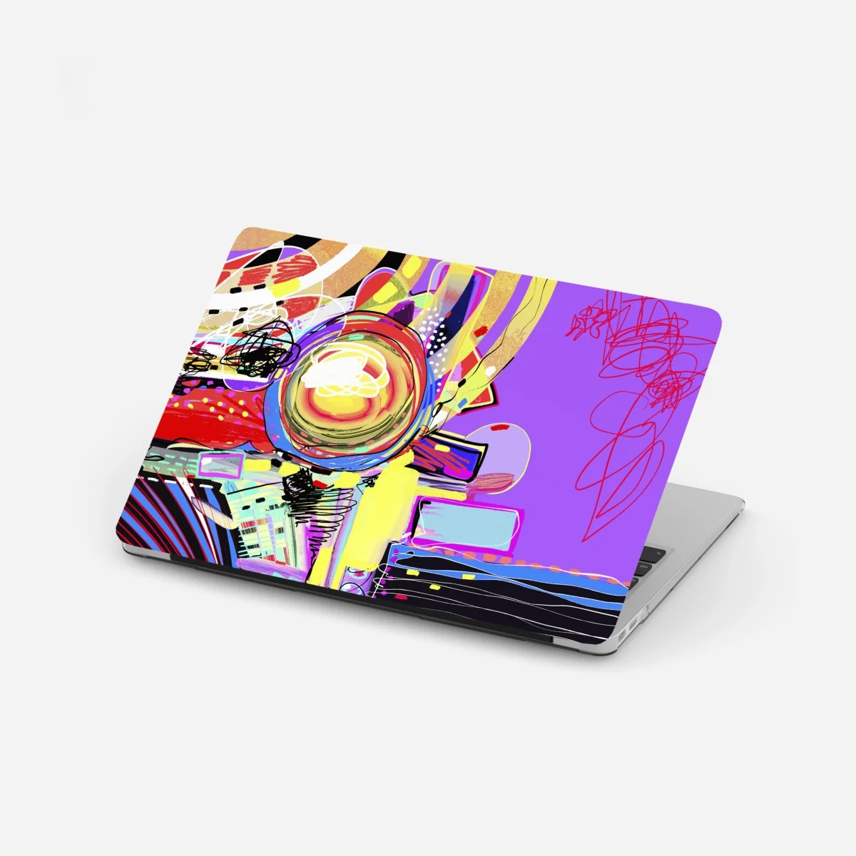 Laptop-Aufkleber lebendige violette abstrakte komposition – Wallnifity®