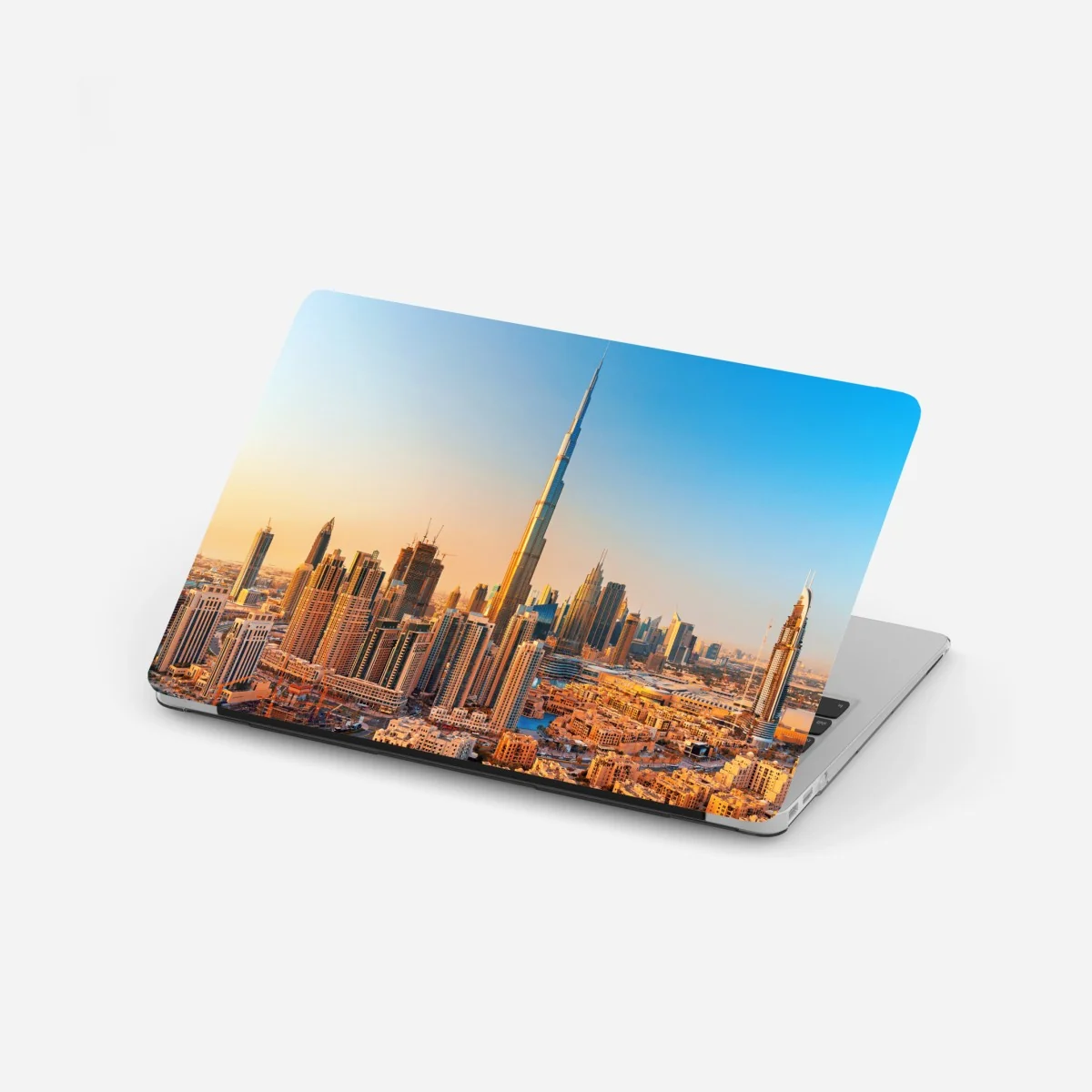 Laptop-Aufkleber Dubai skyline in der goldenen stunde – Wallnifity® Laptop-Aufkleber Dubai skyline in der goldenen stunde – Wallnifity®