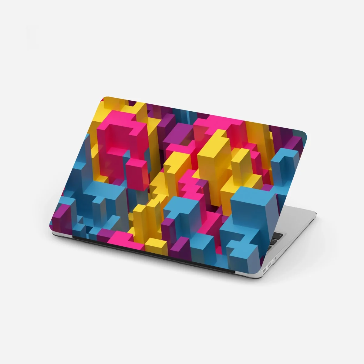Laptop-Aufkleber buntes 3d-voxel-muster – Wallnifity®