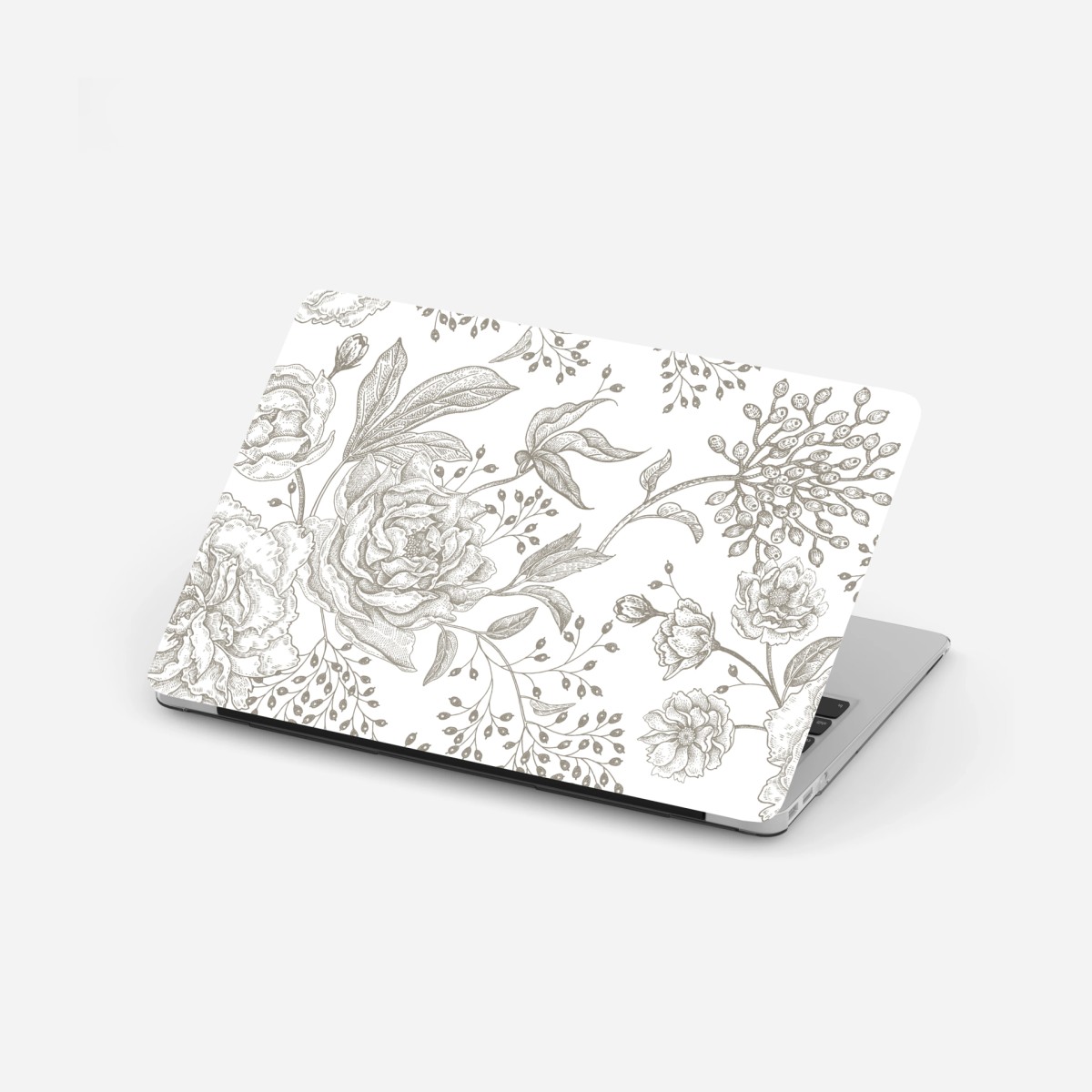 Laptop-Aufkleber zartes botanisches blumenmuster im vintage-stil – Wallnifity®