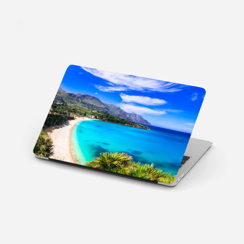 Laptop-Aufkleber leuchtende sonnenblume auf schwarzem hintergrund – Wallnifity®