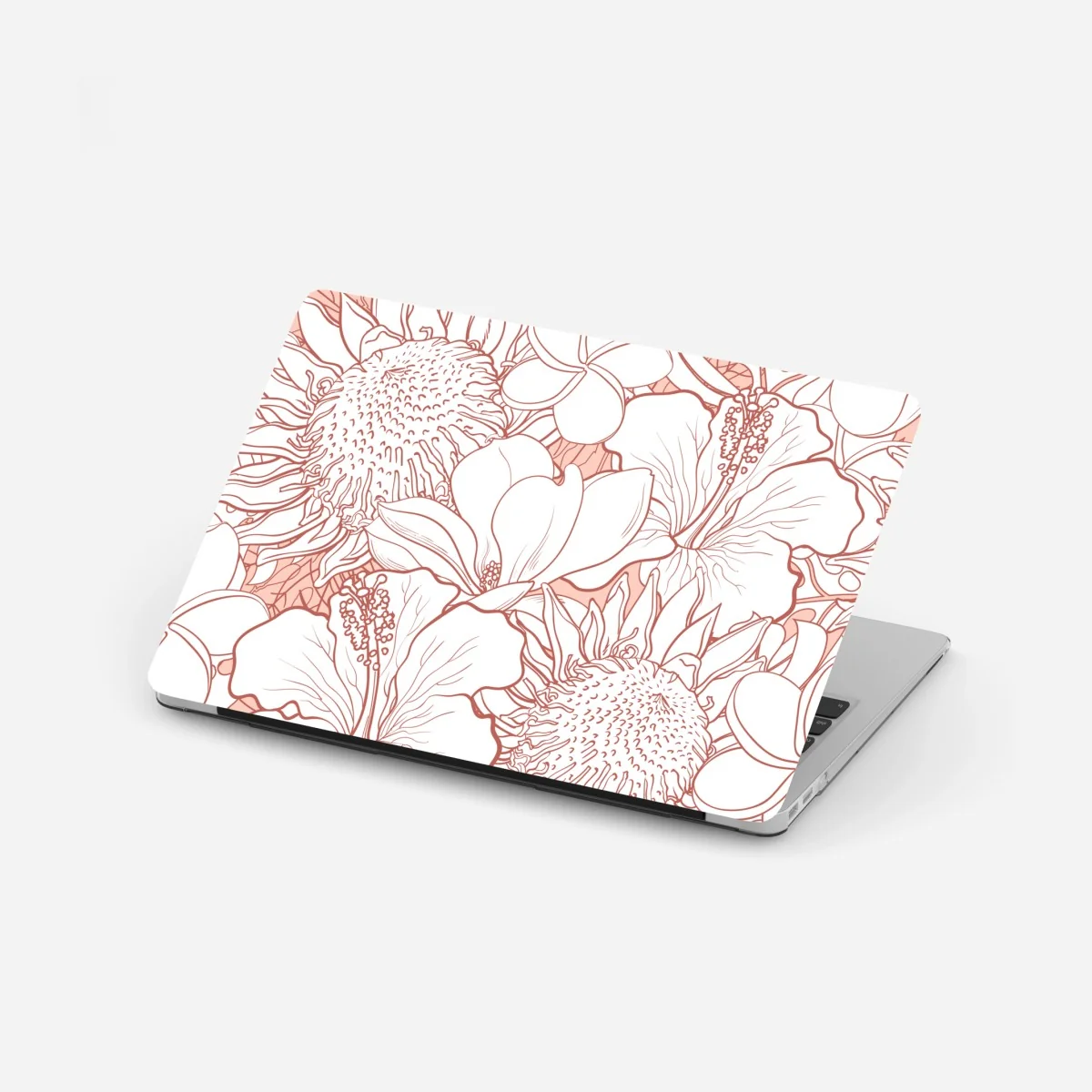 Laptop-Aufkleber zartes korallenfarbenes blumenmuster – Wallnifity® Laptop-Aufkleber zartes korallenfarbenes blumenmuster – Wallnifity®