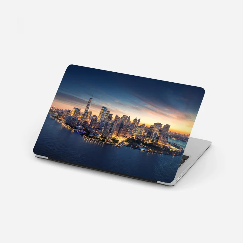 Laptop-Aufkleber Manhattan panorama bei sonnenaufgang