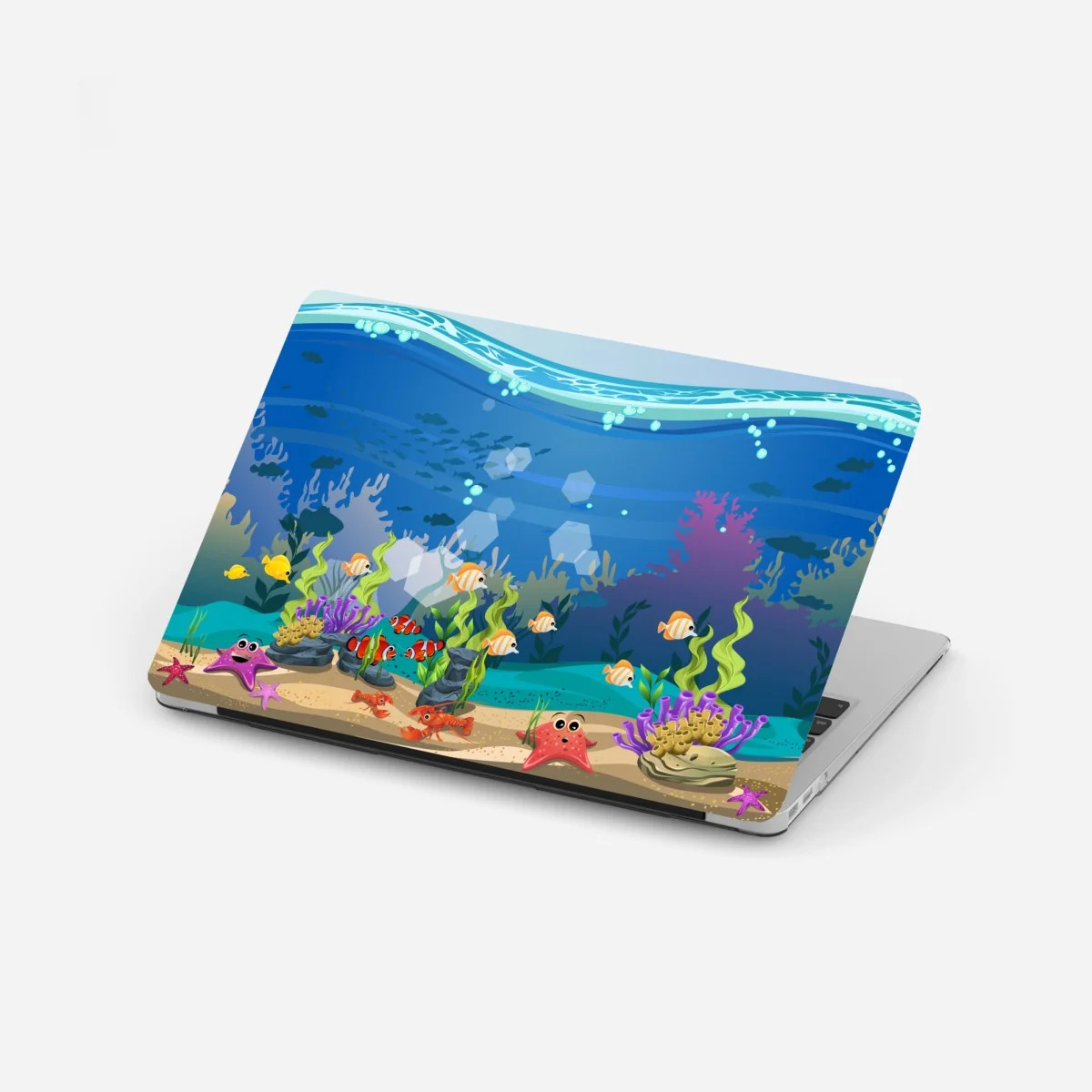 Laptop-Aufkleber verspielte unterwasserwelt mit korallenriff – Wallnifity® Laptop-Aufkleber verspielte unterwasserwelt mit korallenriff – Wallnifity®