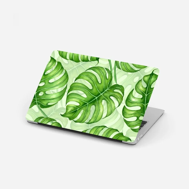 Laptop-Aufkleber aquarell monstera blättermuster