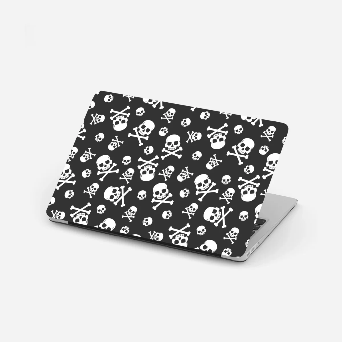 Laptop-Aufkleber weißes totenkopf muster auf grauem hintergrund – Wallnifity® Laptop-Aufkleber weißes totenkopf muster auf grauem hintergrund – Wallnifity®