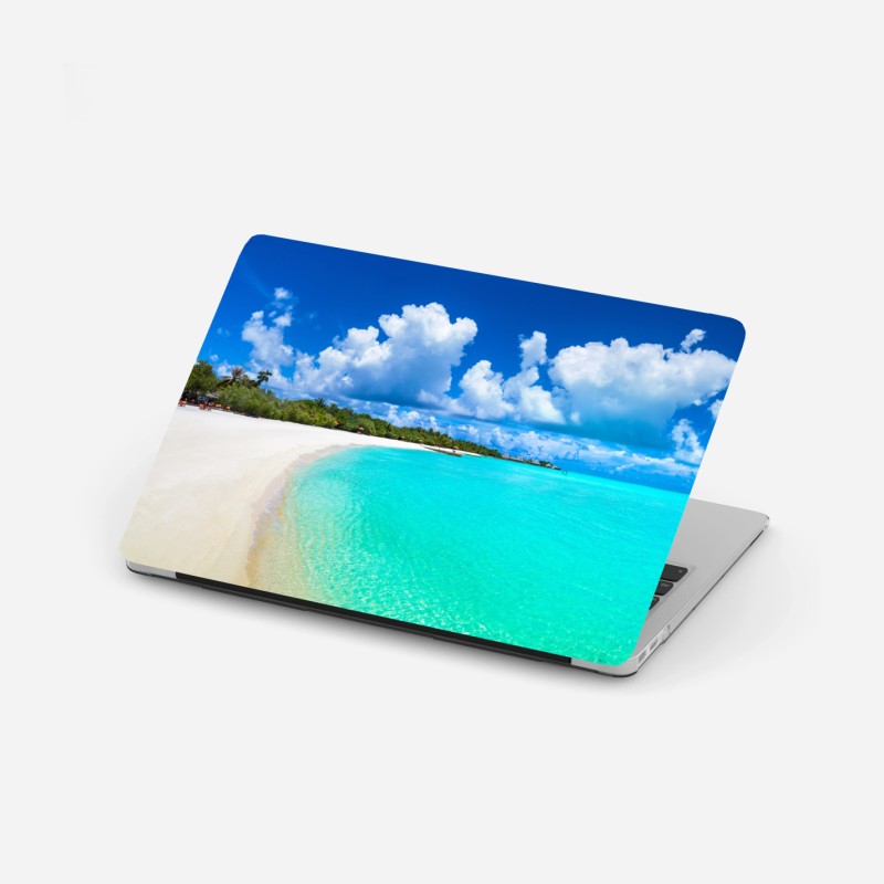 Laptop-Aufkleber sonnenaufgang über der sommerwiese – Wallnifity®