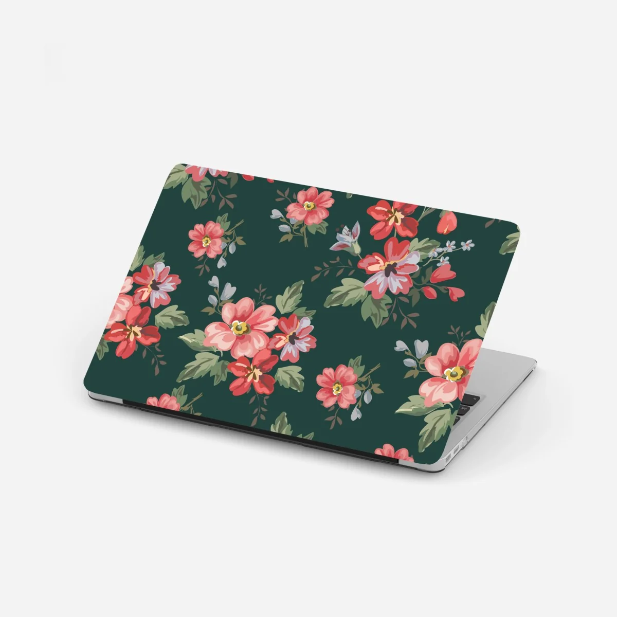Laptop-Aufkleber vintage rosa blumenmuster auf tiefgrün – Wallnifity® Laptop-Aufkleber vintage rosa blumenmuster auf tiefgrün – Wallnifity®