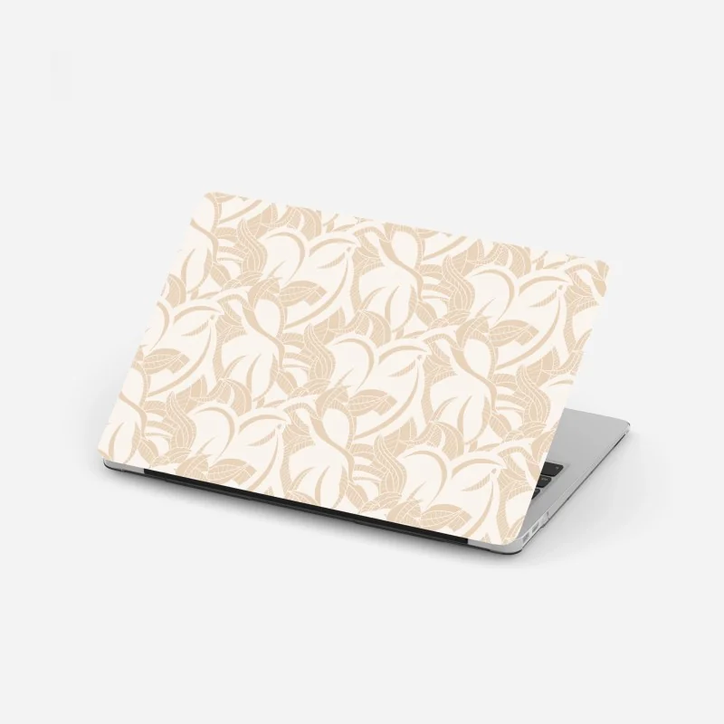 Laptop-Aufkleber beiges blattmuster im botanischen stil – Wallnifity® Laptop-Aufkleber beiges blattmuster im botanischen stil – Wallnifity®