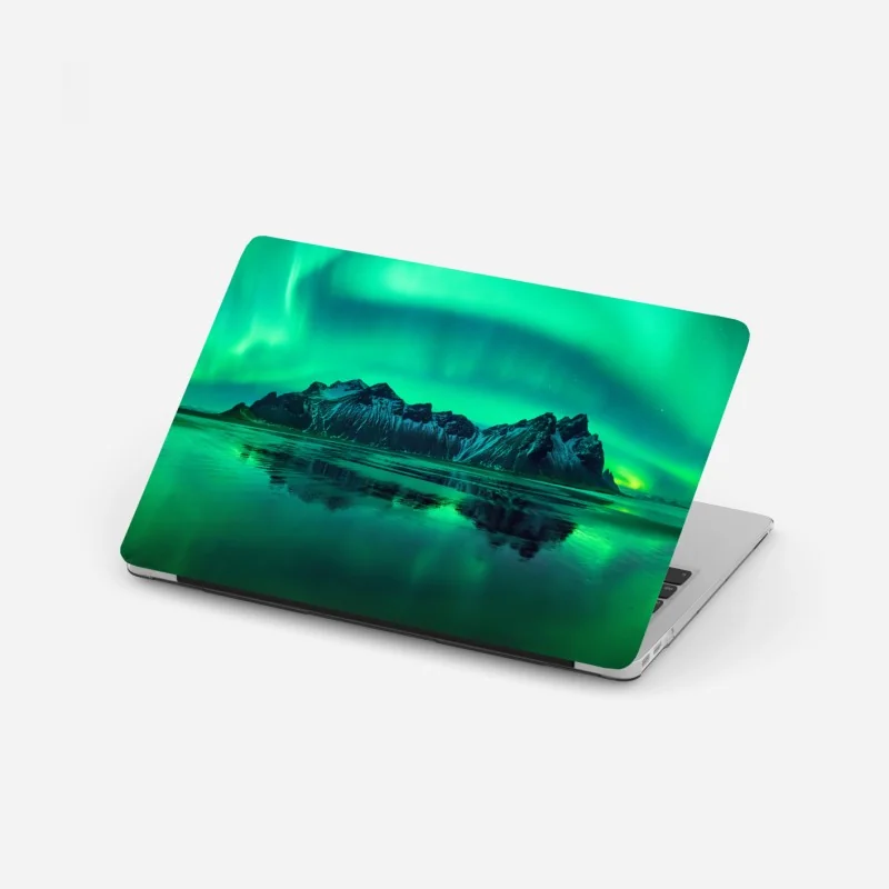 Laptop-Aufkleber retro geometrisches fliesenmuster in türkis und orange – Wallnifity®