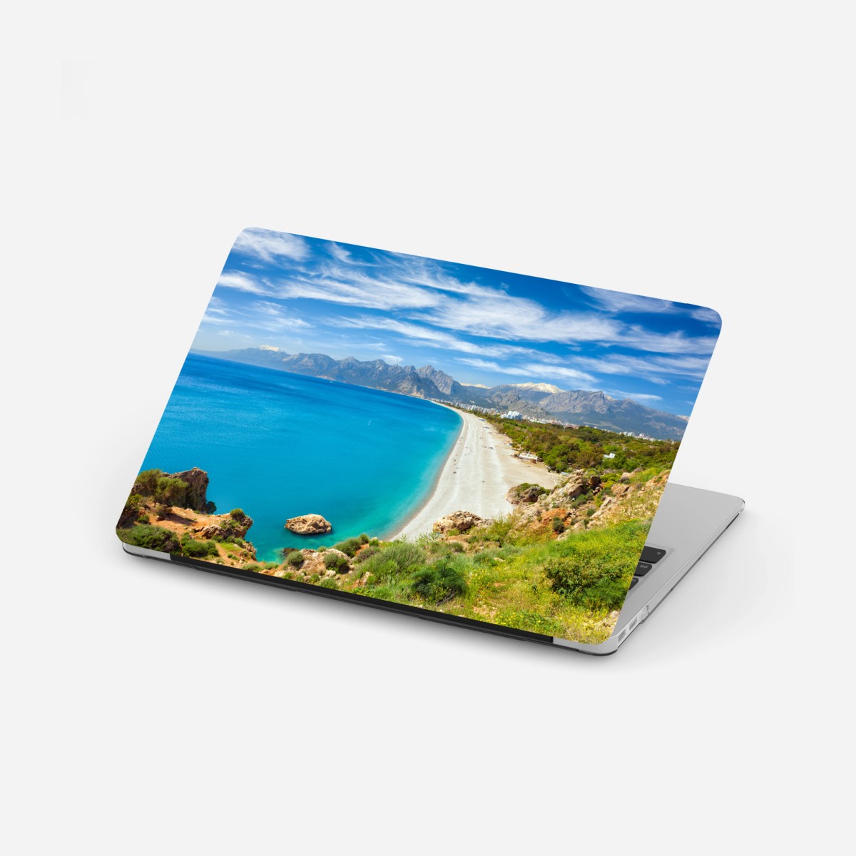 Laptop-Aufkleber ruhiger strand von Konyaalti, Antalya – Wallnifity®