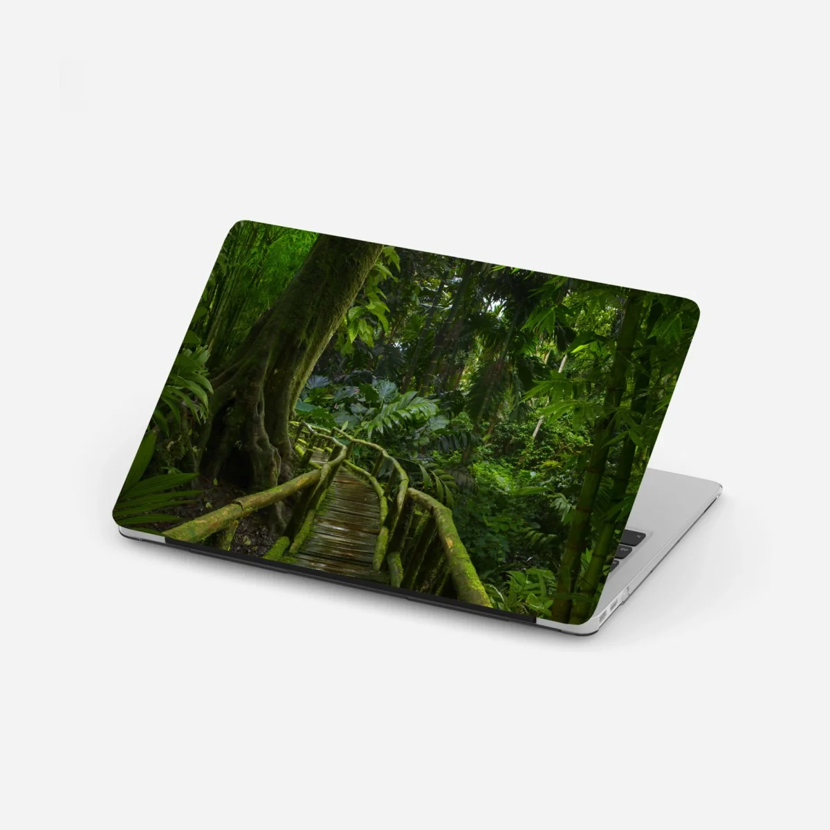 Laptop-Aufkleber ruhiger dschungelsteg durch üppigen regenwald – Wallnifity® Laptop-Aufkleber ruhiger dschungelsteg durch üppigen regenwald – Wallnifity®