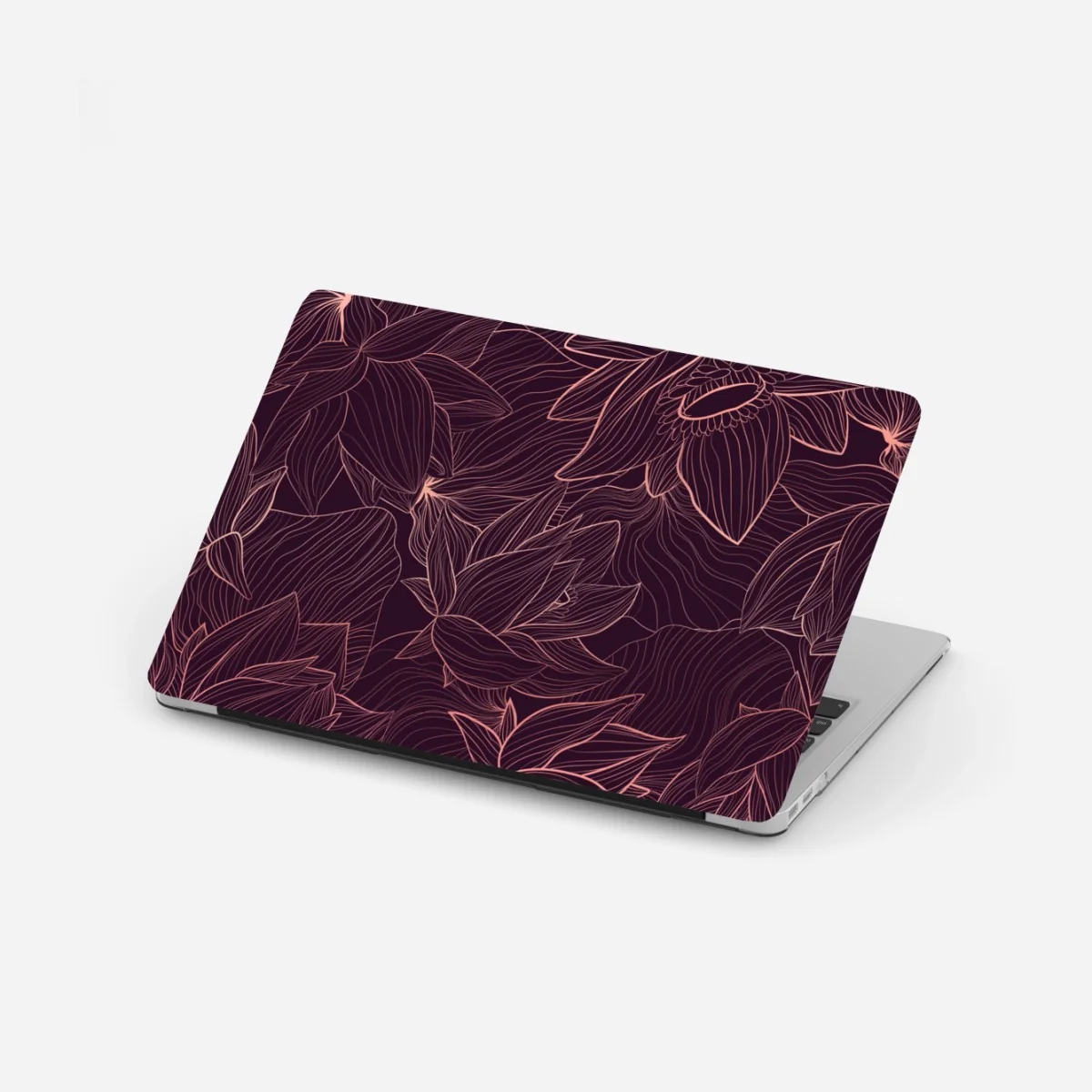 Laptop-Aufkleber elegantes rosa linienblumenmuster – Wallnifity® Laptop-Aufkleber elegantes rosa linienblumenmuster – Wallnifity®