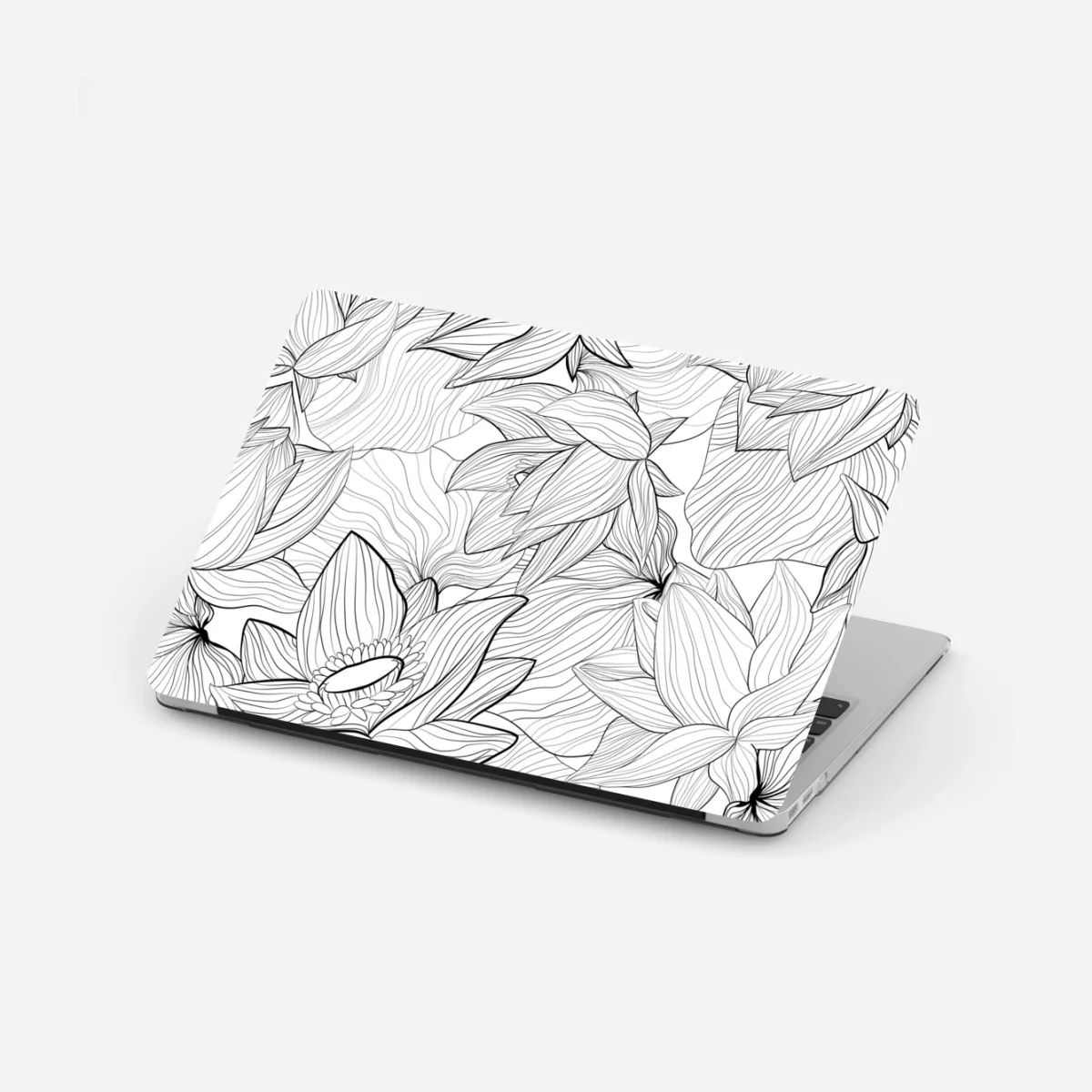 Laptop-Aufkleber zarte lotus-linienzeichnung – Wallnifity® Laptop-Aufkleber zarte lotus-linienzeichnung – Wallnifity®