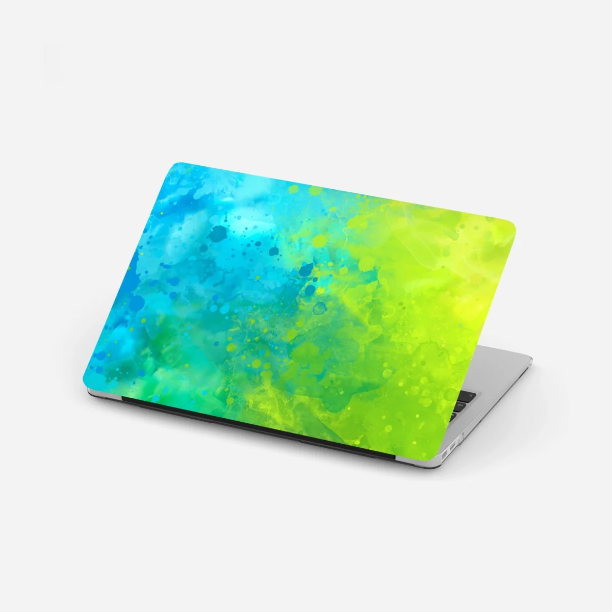 Laptop-Aufkleber lebhafte türkis und limetten aquarellspritzer – Wallnifity® Laptop-Aufkleber lebhafte türkis und limetten aquarellspritzer – Wallnifity®