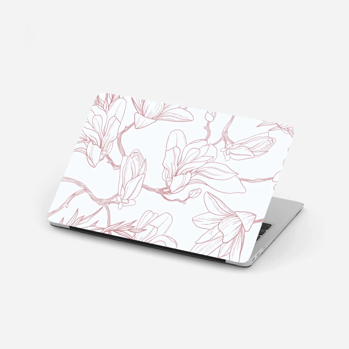 Laptop-Aufkleber zartes magnolienmuster in sanftem rosa – Wallnifity® Laptop-Aufkleber zartes magnolienmuster in sanftem rosa – Wallnifity®