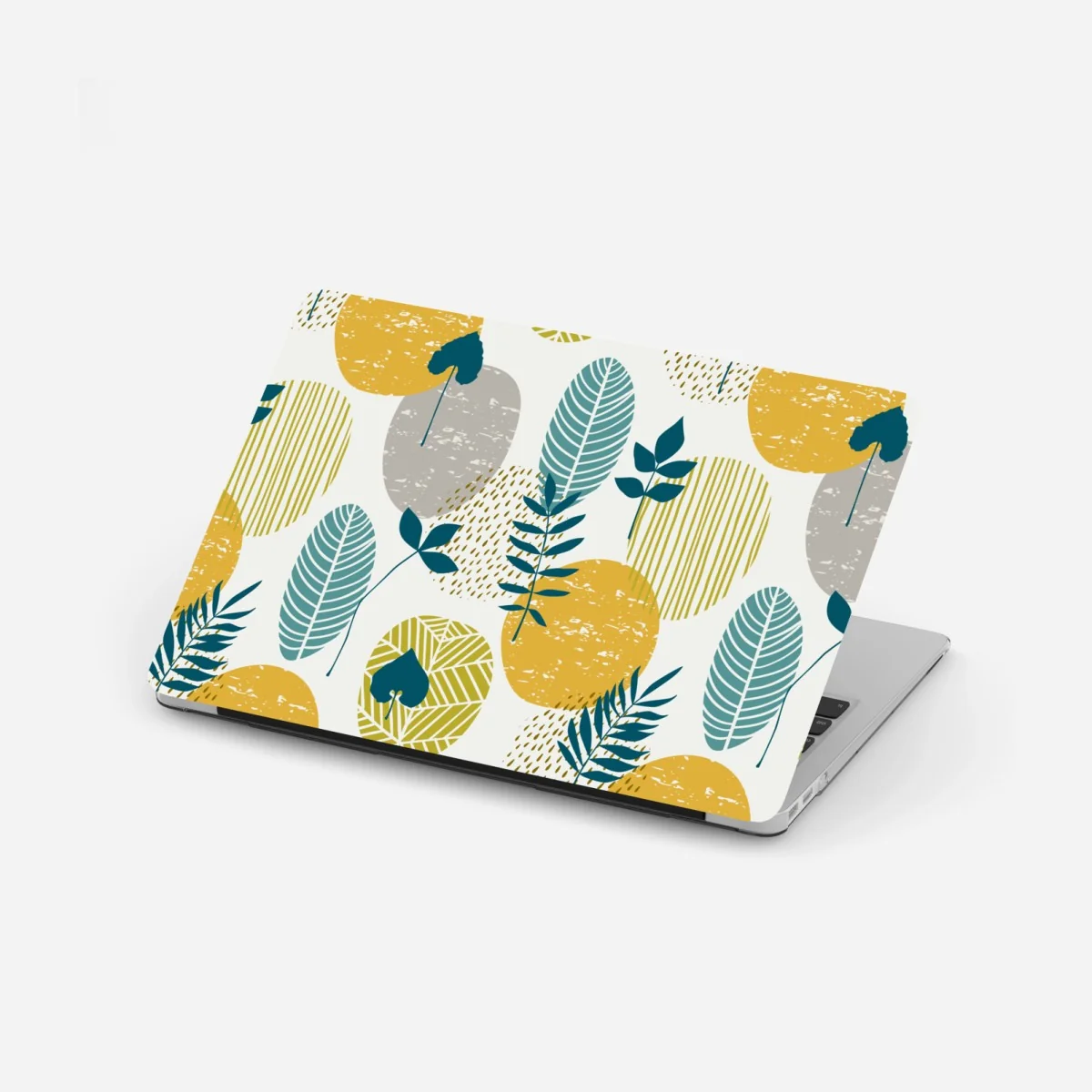 Laptop-Aufkleber türkis-senfgelbes botanisches muster – Wallnifity® Laptop-Aufkleber türkis-senfgelbes botanisches muster – Wallnifity®