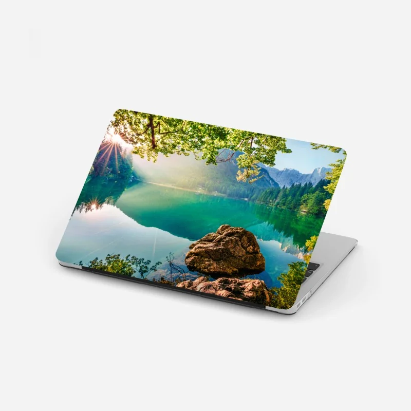 Laptop-Aufkleber monstera-blattmuster mit goldakzenten – Wallnifity®