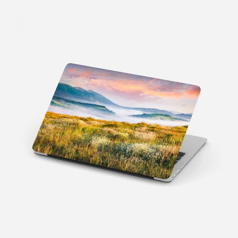 Laptop-Aufkleber monochrome küstenaufnahme aus der luft – Wallnifity®