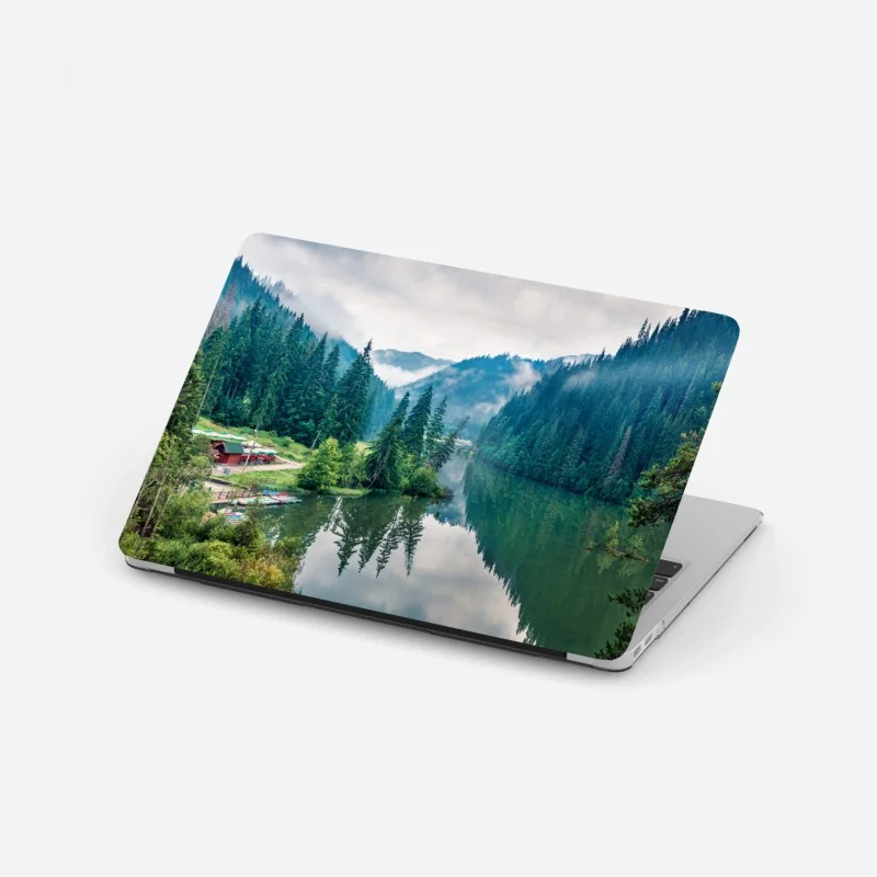 Laptop-Aufkleber silhouette in einem spiraltunnel – Wallnifity®