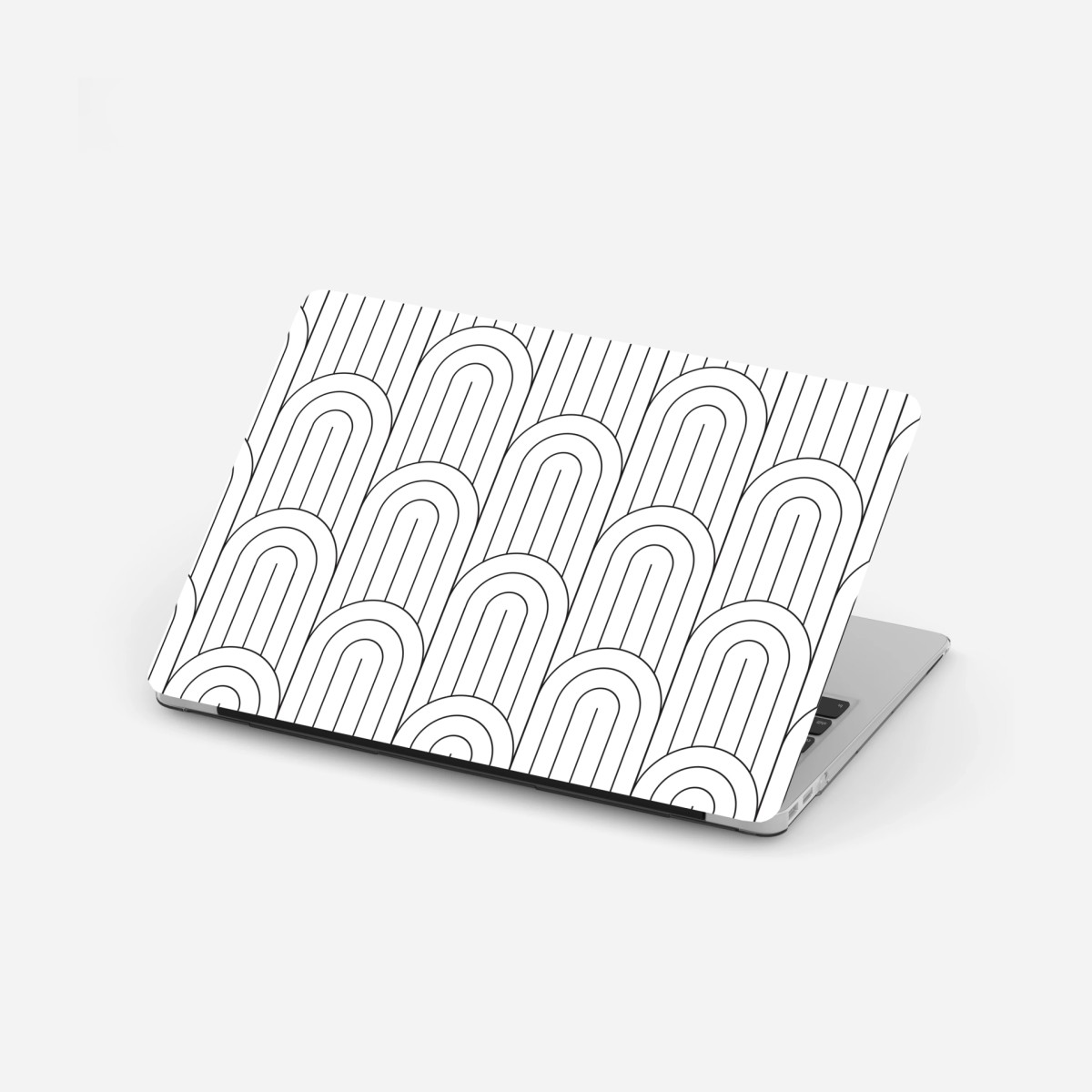 Laptop-Aufkleber monochromes bogenmuster – Wallnifity®