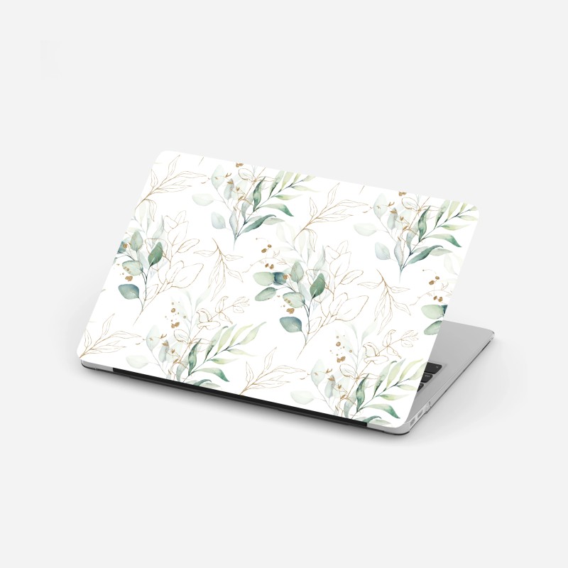 Laptop-Aufkleber leuchtendes zitronenmuster mit blüten – Wallnifity®