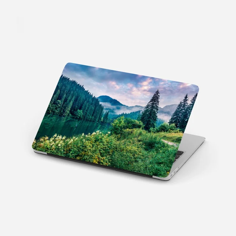 Laptop-Aufkleber schwarz-weißes marmormuster – Wallnifity®