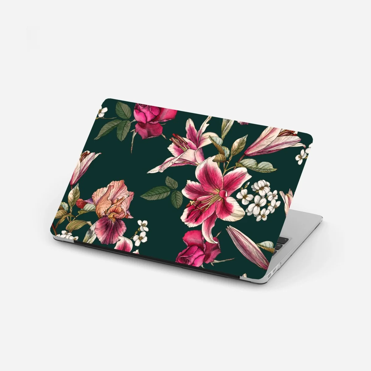 Laptop-Aufkleber vintage botanisches floralmuster auf tiefgrün – Wallnifity® Laptop-Aufkleber vintage botanisches floralmuster auf tiefgrün – Wallnifity®