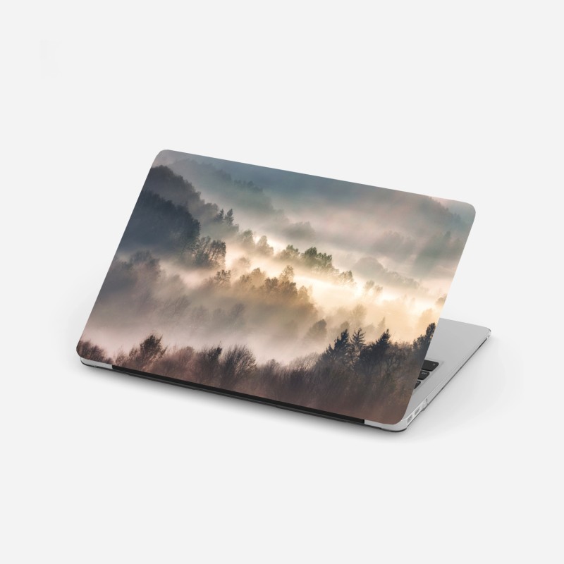 Laptop-Aufkleber sonnenuntergang über einer ruhigen wiese – Wallnifity®