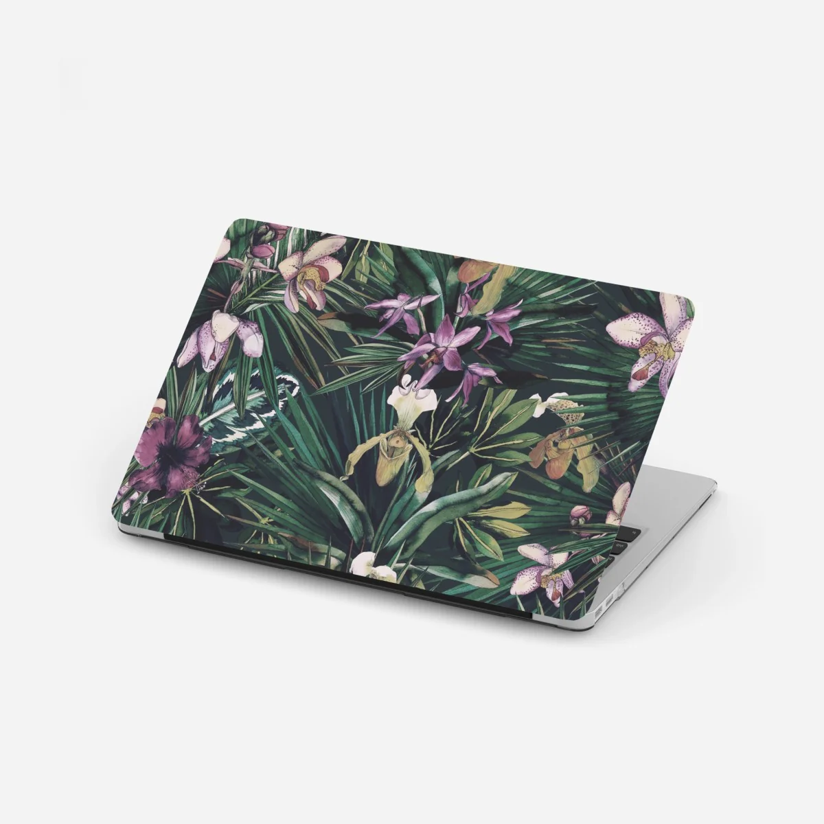 Laptop-Aufkleber tropische orchideen in aquarell und palmblättern – Wallnifity® Laptop-Aufkleber tropische orchideen in aquarell und palmblättern – Wallnifity®