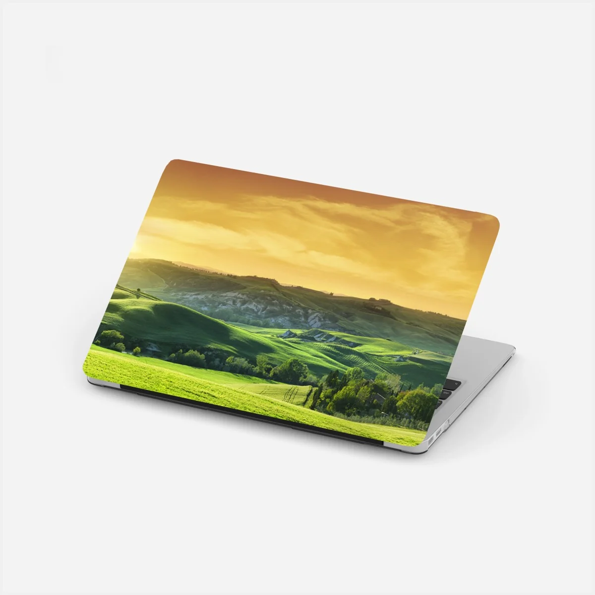 Laptop-Aufkleber Toskana hügel im sonnenuntergang – Wallnifity®