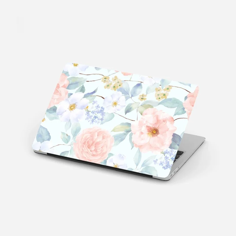 Laptop-Aufkleber zarte pastellblumen in aquarell