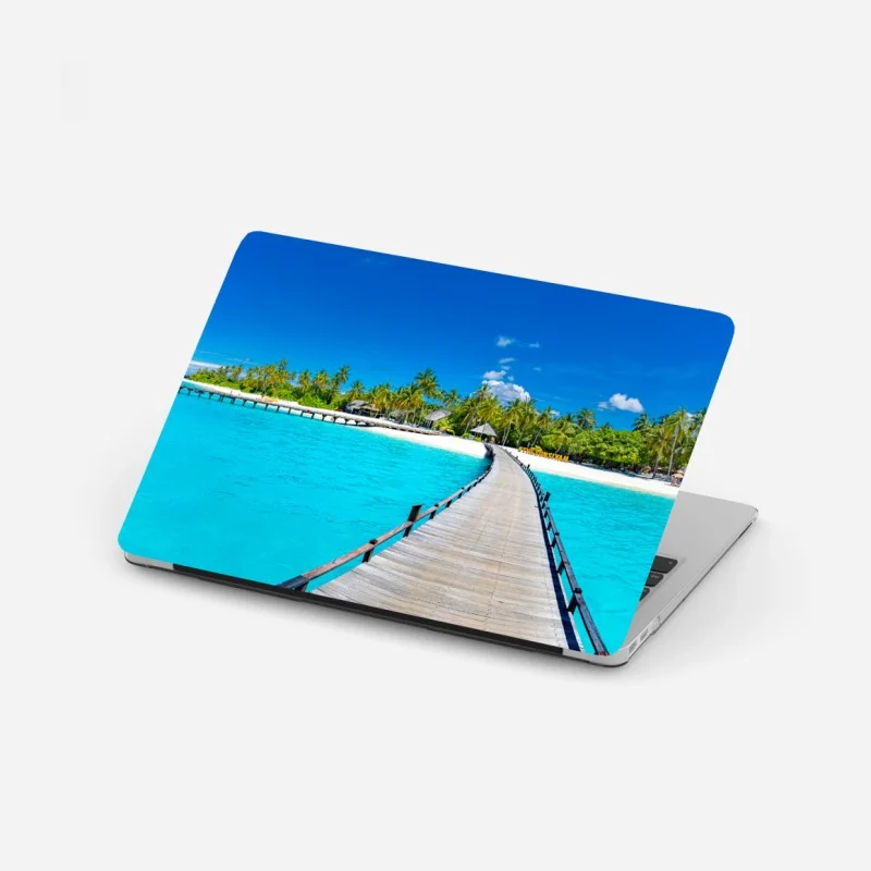 Laptop-Aufkleber tropischer türkiser strand