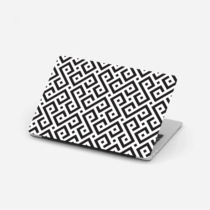 Laptop-Aufkleber zeitloses schwarz-weiß geometrisches muster