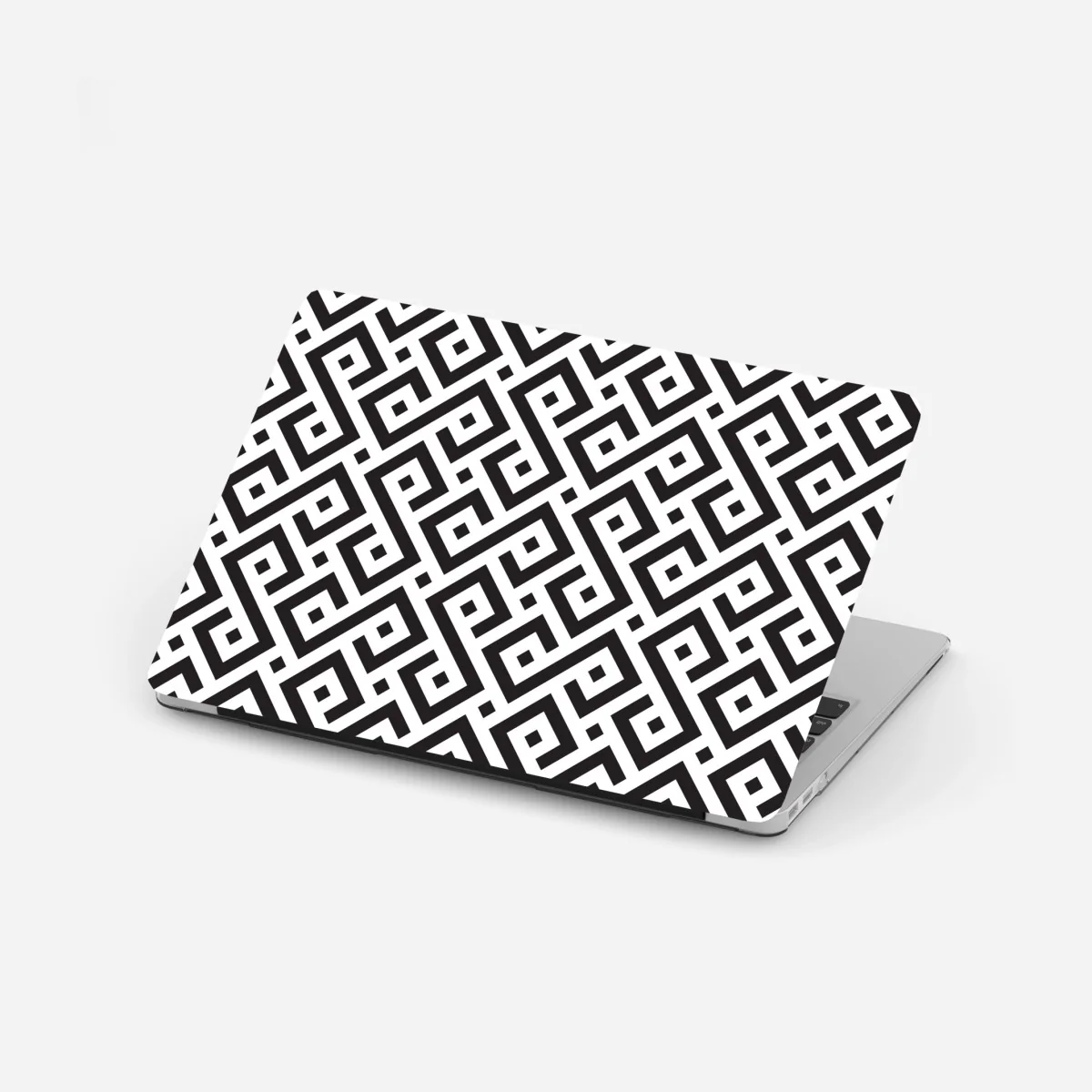 Laptop-Aufkleber zeitloses schwarz-weiß geometrisches muster – Wallnifity®