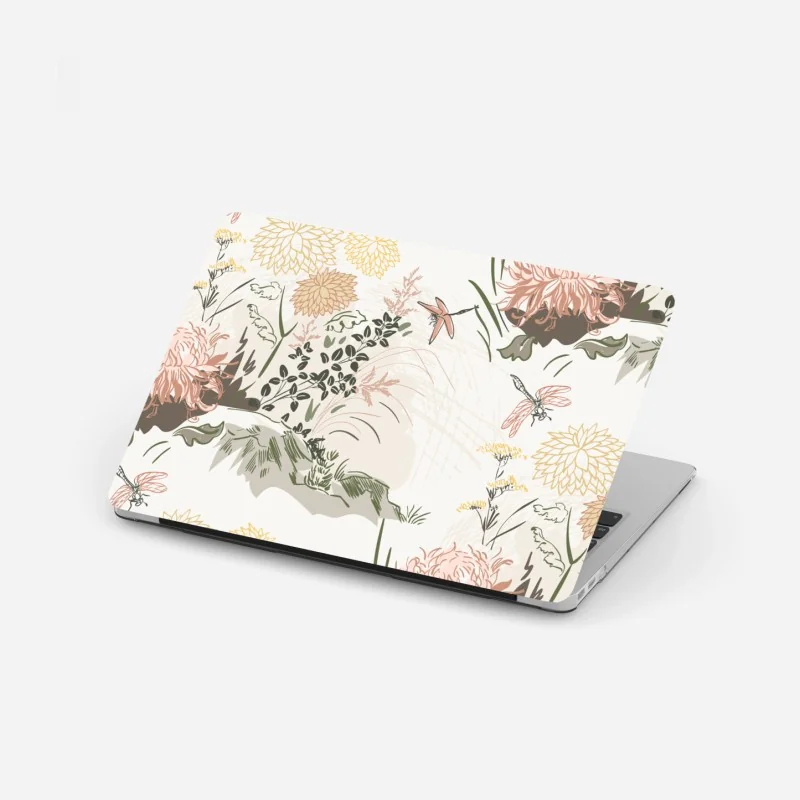 Laptop-Aufkleber zartes pastell-blumenmuster