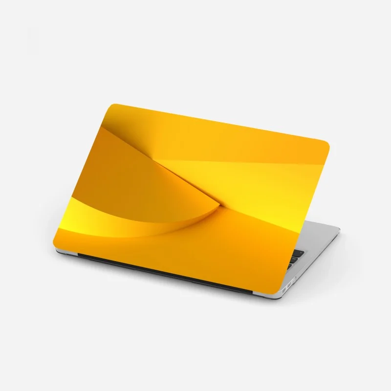 Laptop-Aufkleber gelbe geometrische abstraktion 3d