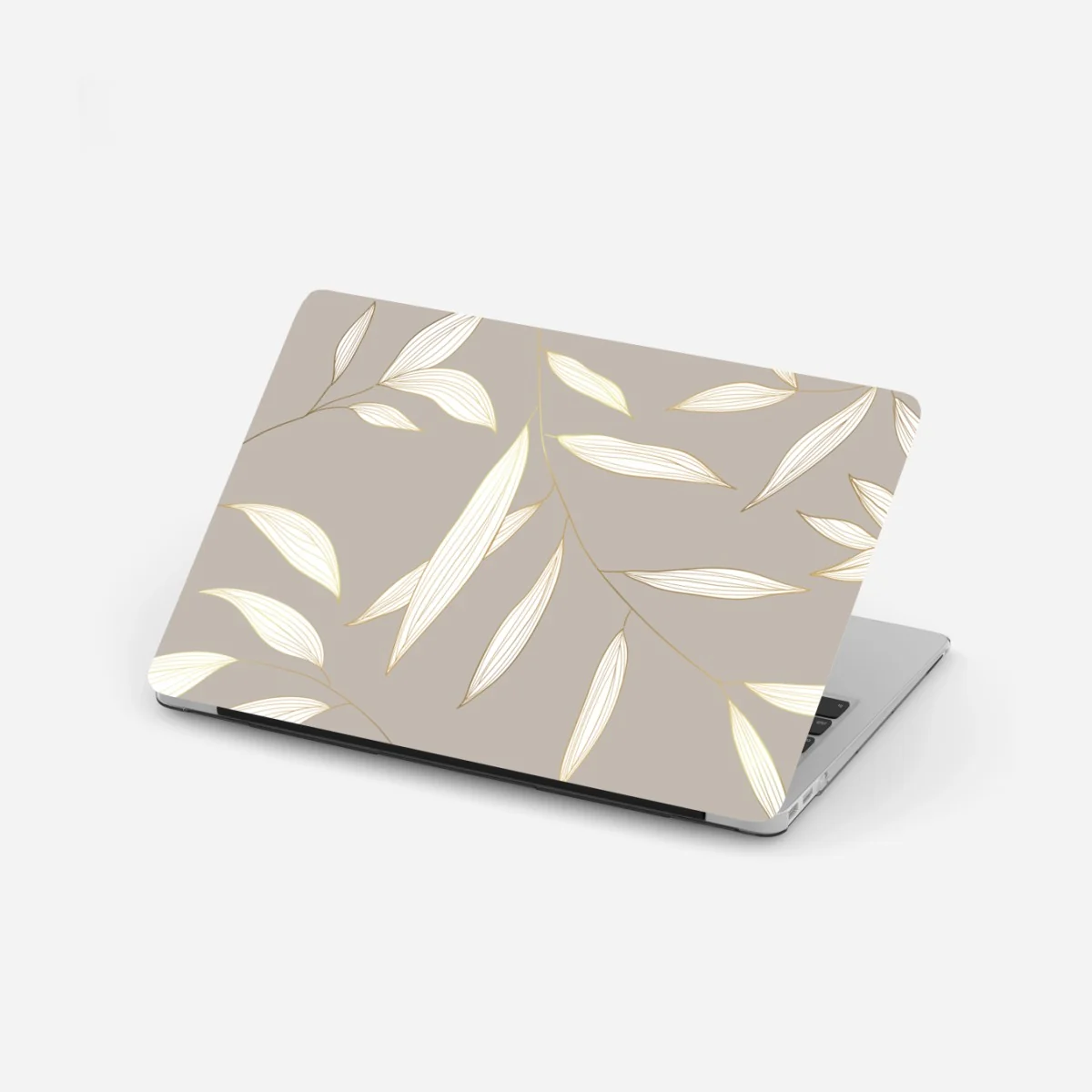 Laptop-Aufkleber zarte goldumrandete blätter auf beigem hintergrund – Wallnifity® Laptop-Aufkleber zarte goldumrandete blätter auf beigem hintergrund – Wallnifity®