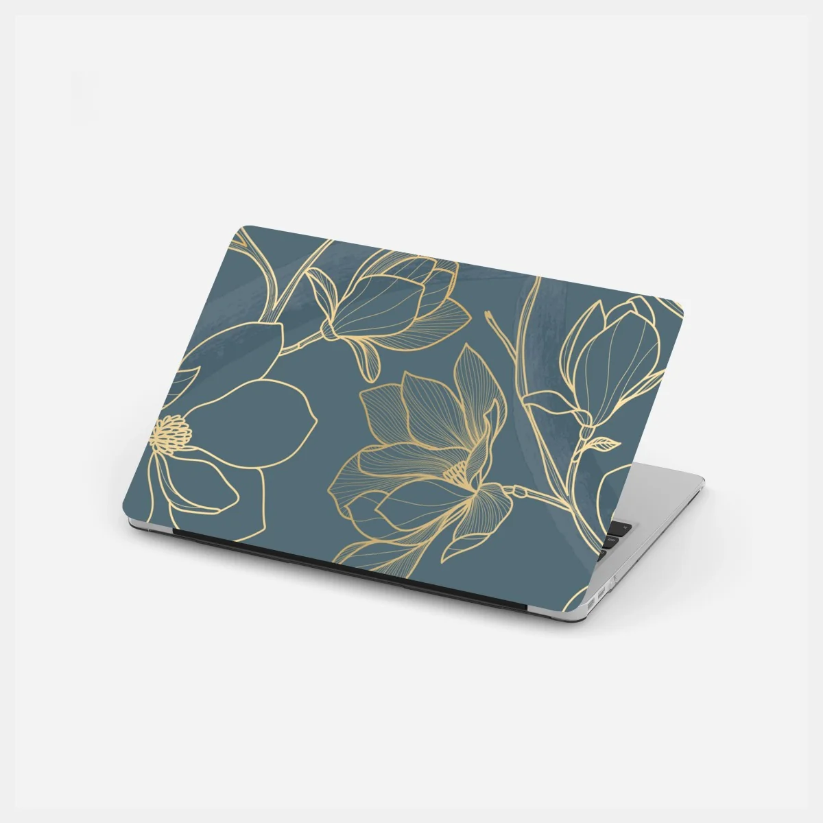 Laptop-Aufkleber goldene magnolie auf türkisfarbenem hintergrund – Wallnifity® Laptop-Aufkleber goldene magnolie auf türkisfarbenem hintergrund – Wallnifity®