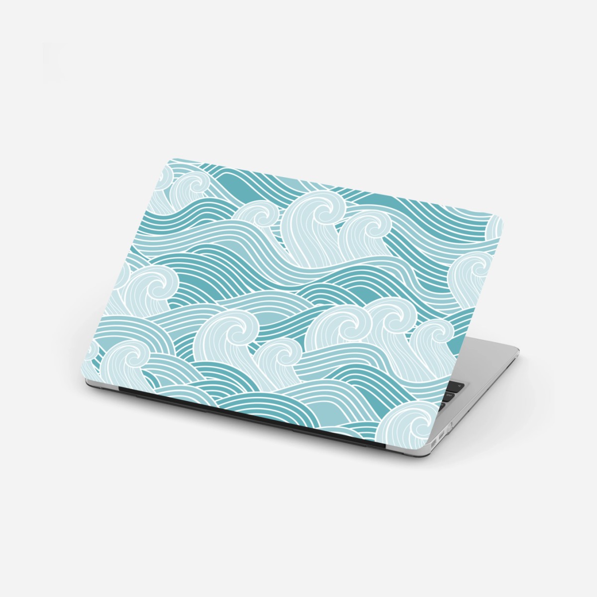 Laptop-Aufkleber ruhiges türkisfarbenes wellenmuster – Wallnifity®