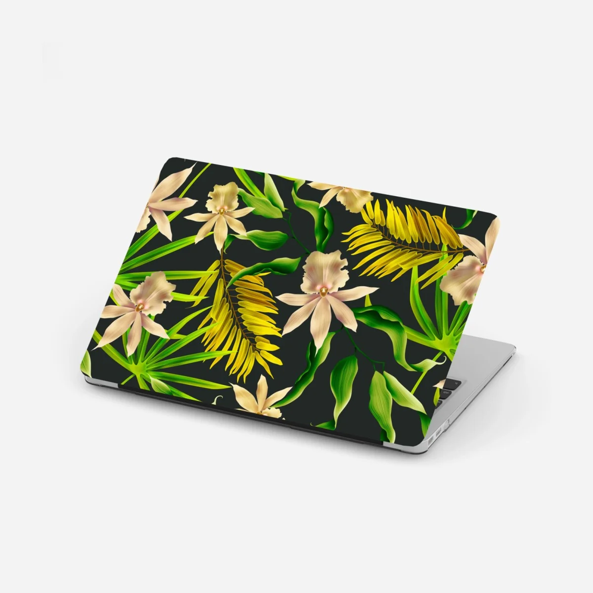 Laptop-Aufkleber tropisches orchideenmuster auf dunklem hintergrund – Wallnifity® Laptop-Aufkleber tropisches orchideenmuster auf dunklem hintergrund – Wallnifity®