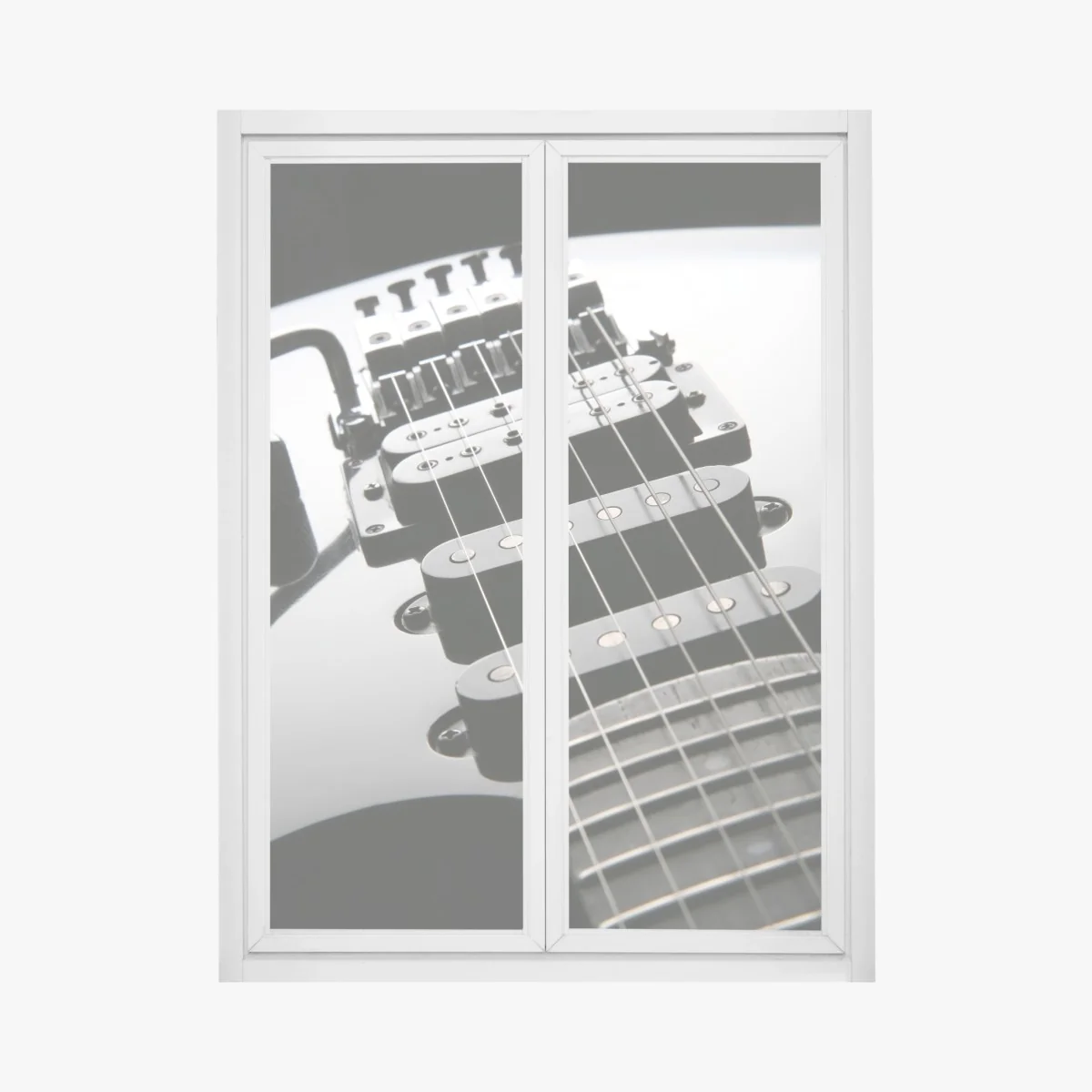 Fensteraufkleber nahaufnahme einer schwarzen elektrogitarre – Wallnifity®