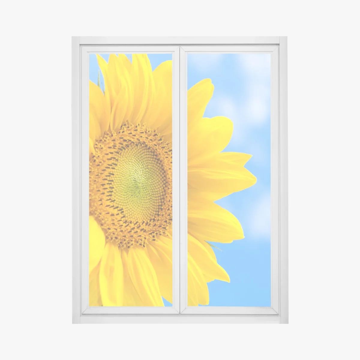 Fensteraufkleber leuchtende sonnenblume vor blauem himmel – Wallnifity® Fensteraufkleber leuchtende sonnenblume vor blauem himmel – Wallnifity®