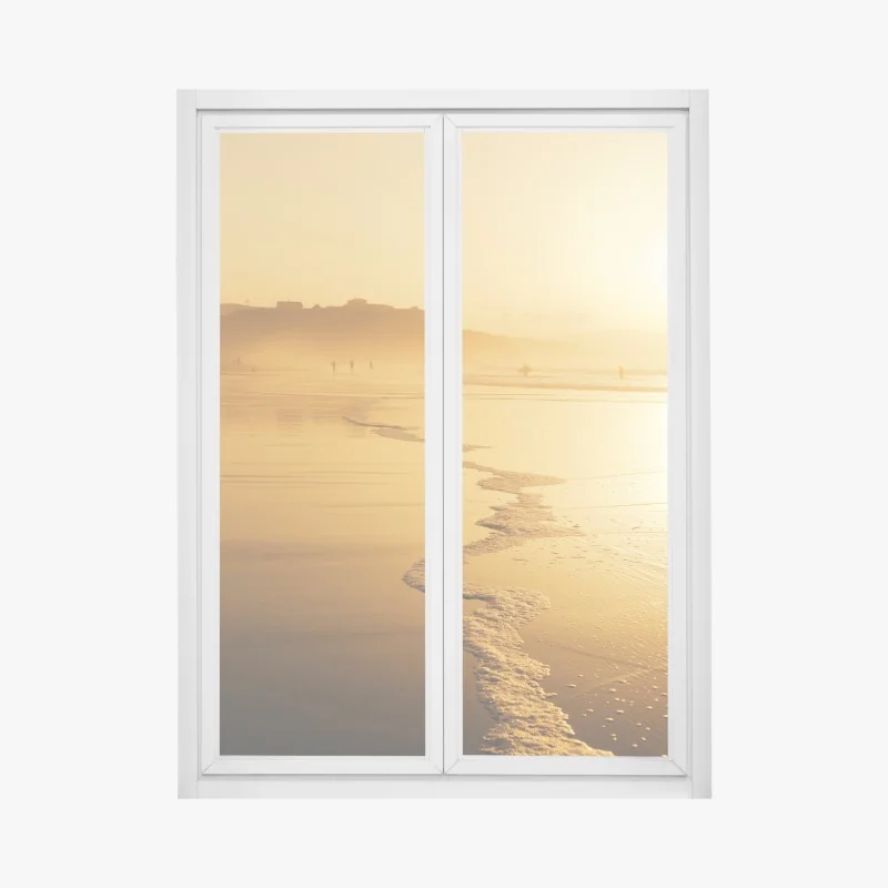 Fensteraufkleber nebliger immergrüner wald – Wallnifity®