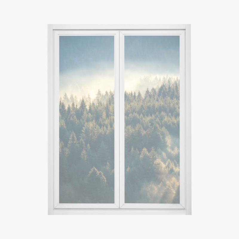 Fensteraufkleber retro geometrisches fliesenmuster in türkis und orange – Wallnifity®