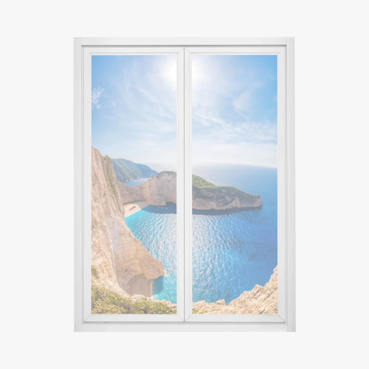 Fensteraufkleber sonnenklippen am Navagio strand, Zakynthos – Wallnifity® Fensteraufkleber sonnenklippen am Navagio strand, Zakynthos – Wallnifity®