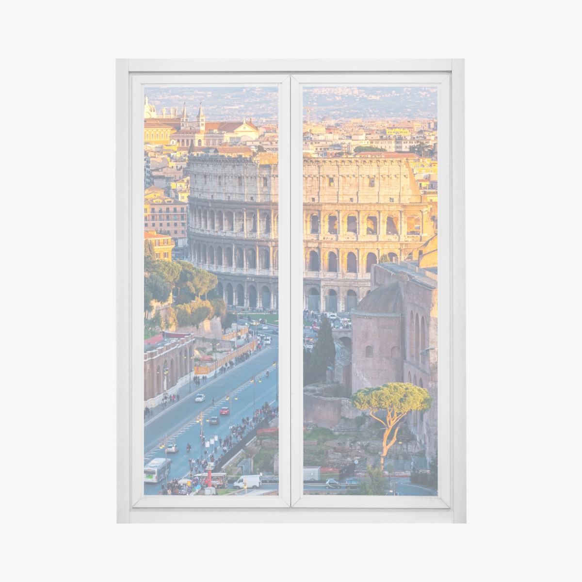 Fensteraufkleber goldenes kolosseum bei sonnenuntergang, Rom – Wallnifity®