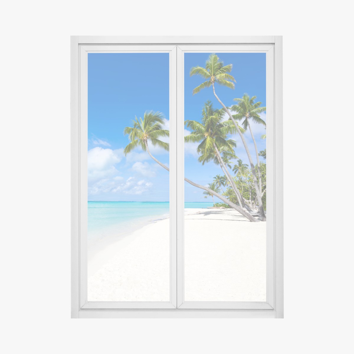 Fensteraufkleber tropischer palmenstrand – Wallnifity®